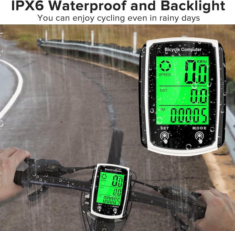 Hilceriy Bike Computer and Bicycle Odometer Wired KM/H Bike Speedometer with Automatic Wake-Up Cycling Speed Tracker LCD Display & Multi-Functions & Single Mileage & Calories Statistics Accessories - Image 4