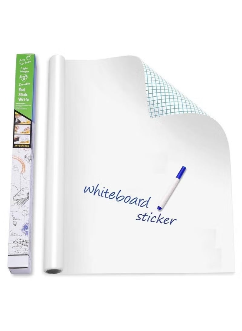 XUN Self-Adhesive Whiteboard Wall Decal Sticker, 17.7x78.7in, White - Image 1