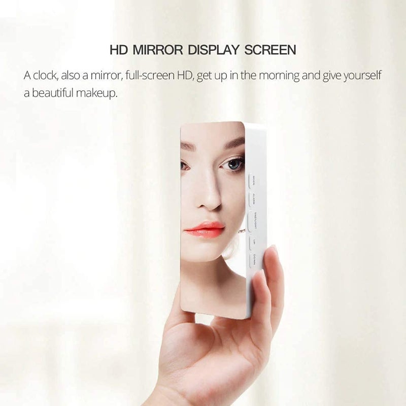 Snuloza Digital Smart Mirror Alarm Clock with Sensor Date Temperature Display Perfect for Office Home Bedroom Travel Sleek Desk Clock for Students Professionals - Image 4