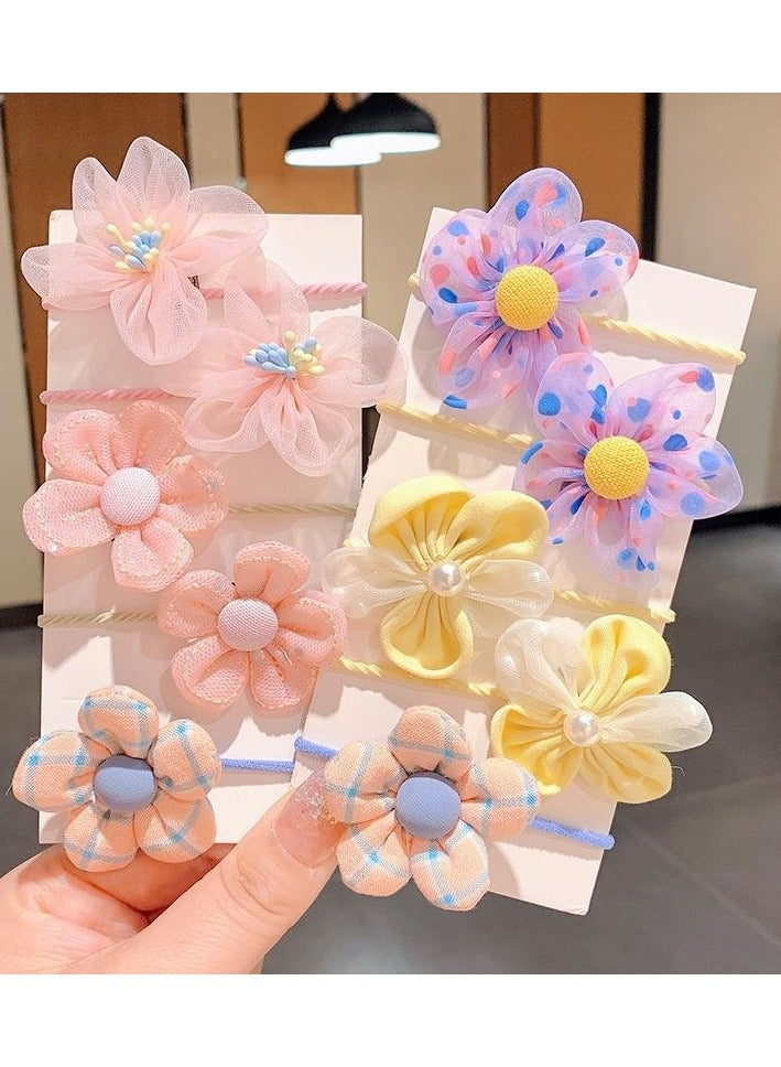 Goolsky 10PC Children Cute Flower Rubber Band Hairband Set Baby Does Not Harm Hair and Has Good Elasticity Girls Baby Headband Hair Accessories Women - Image 1
