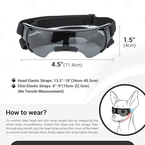 PETLESO Dog Goggles Sunglasses Small to Medium Breed, Anti-Fog UV400 Lens Puppy Sunglasses, Adjustable Lightweight Doggie Goggles for UV, Wind, Snow, Dust Protection, Blue - Image 5