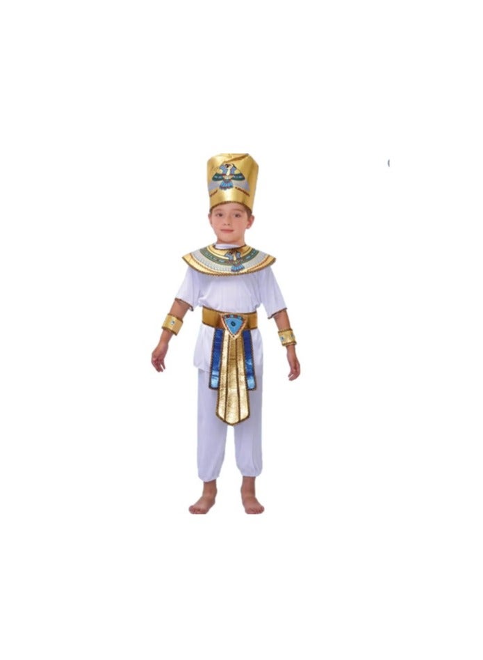 JAYATO Boy Ancient Egypt Egyptian Pharaoh Cleopatra Prince Cosplay Costume For Kids Carnival party With Accessories, Pharaoh Costume Halloween Cosplay Dress Up for Boys - Image 1