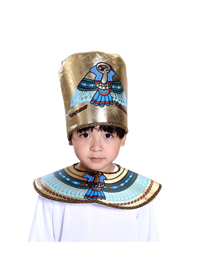 JAYATO Boy Ancient Egypt Egyptian Pharaoh Cleopatra Prince Cosplay Costume For Kids Carnival party With Accessories, Pharaoh Costume Halloween Cosplay Dress Up for Boys - Image 3
