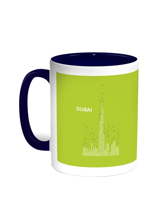 RYN Abstract Drawing - Dubai Towers Printed Coffee Mug Blue/White 11ounce