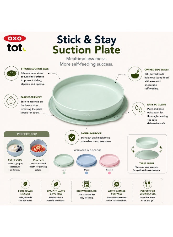 OXO Tot Stick and Stay Suction Plate - Blossom - Image 3