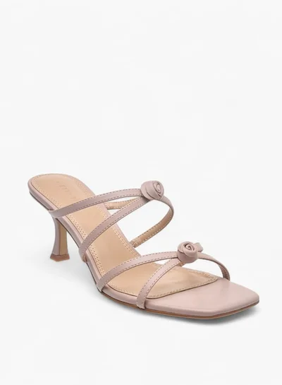 Celeste Womens Embellished Slip-On Sandals With Kitten Heels