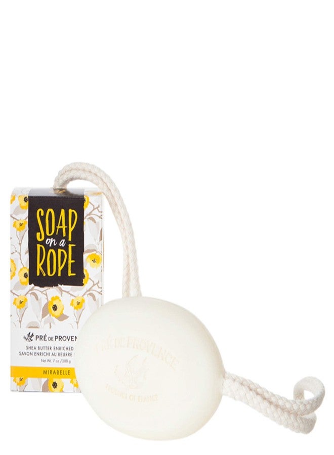 Pre de Provence Soap on a Rope Shea Butter Enriched French Bar Soap, 200g, Mirabelle - Image 1