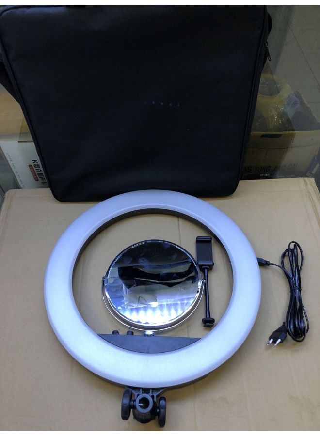 Loquat 18 Inch Fill Light 45cm Ring Light Anchor Led Photography Light Beauty Light Live Beauty Fill Light Bracket-Color:45cm Lamp + Cosmetic Mirror + Mobile Phone Clip + Storage Bag - Image 1