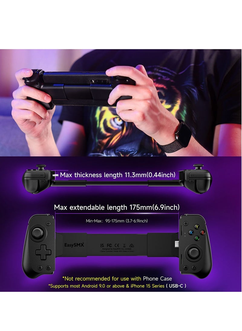 EasySMX - EasySMX M10 Mobile Phone Controller for Android Phone, Xbox Game Pass, iPhone Series, Hall Effect Trigger Joystick (Lightning Connector) - Image 1