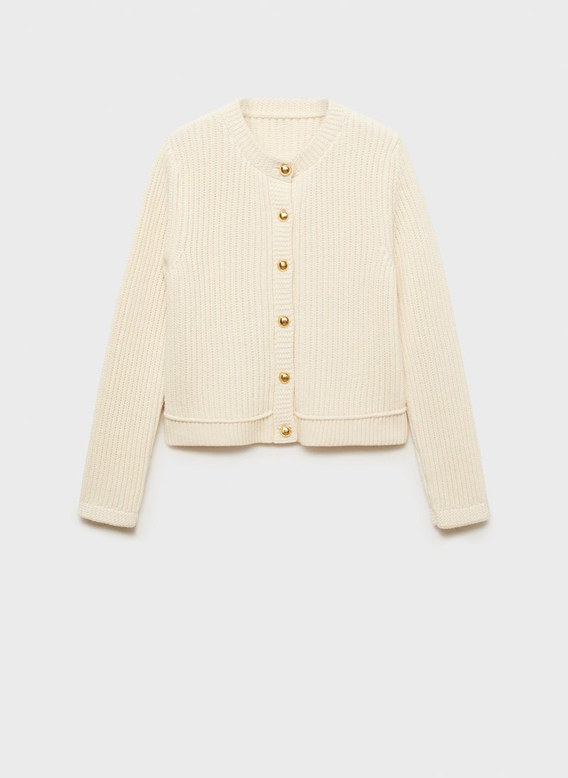 MANGO - Knitted Jewel Button Cardigan - Image 1