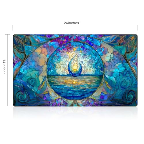 Katomula MTG Playmat TCG Card Game Playmat Stitched Edge NonSlip Rubber Bottom 24 x 14 inch Island - Image 5