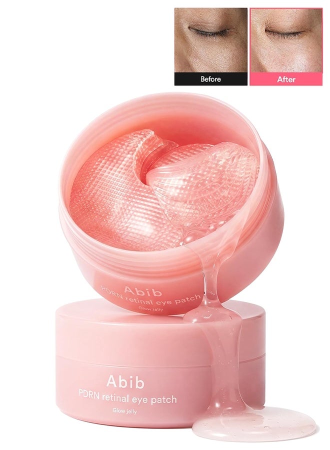 abib PDRN Eye Patch Glow Jelly 60 Patches, Under Eye Patches for Puffy Eyes and Dark Circles, Anti-Wrinkle, Collagen, Caffeine, Niacinamide - Image 1