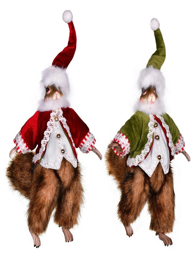 Vickerman 7.5" Candy Wonderland Collection Squirrel Ornament Assortment, Pack of 2 - Image 1