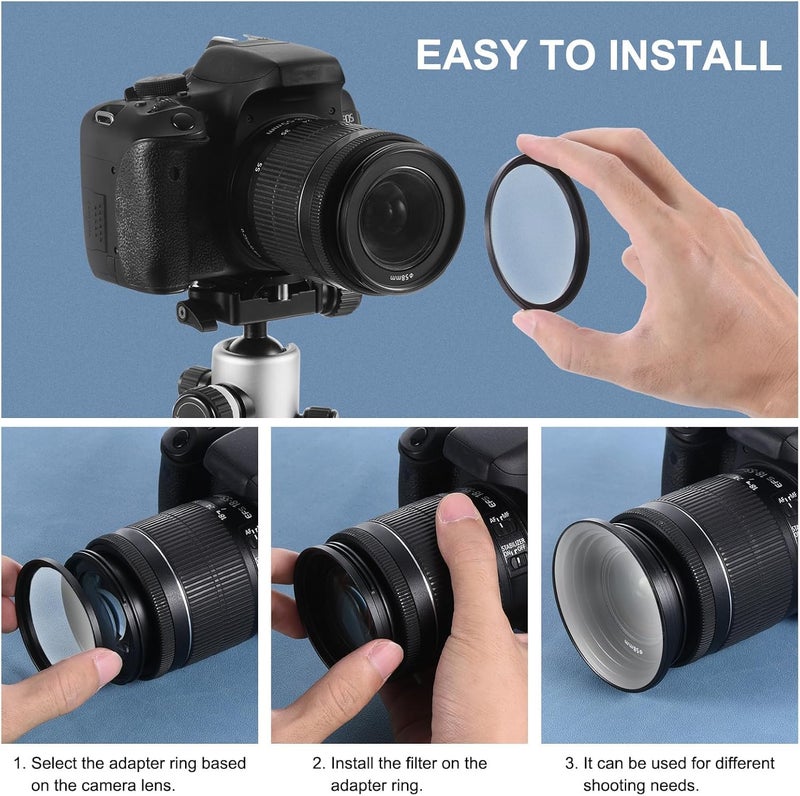 18 pcs 9pcs Step Up Ring, 9pcs Step Down Ring, Camera Lens Filter Adapter Ring Aluminum Filter Ring Adapter Set for Camera Lens Hood, 72-77MM, 77-82MM - Image 3