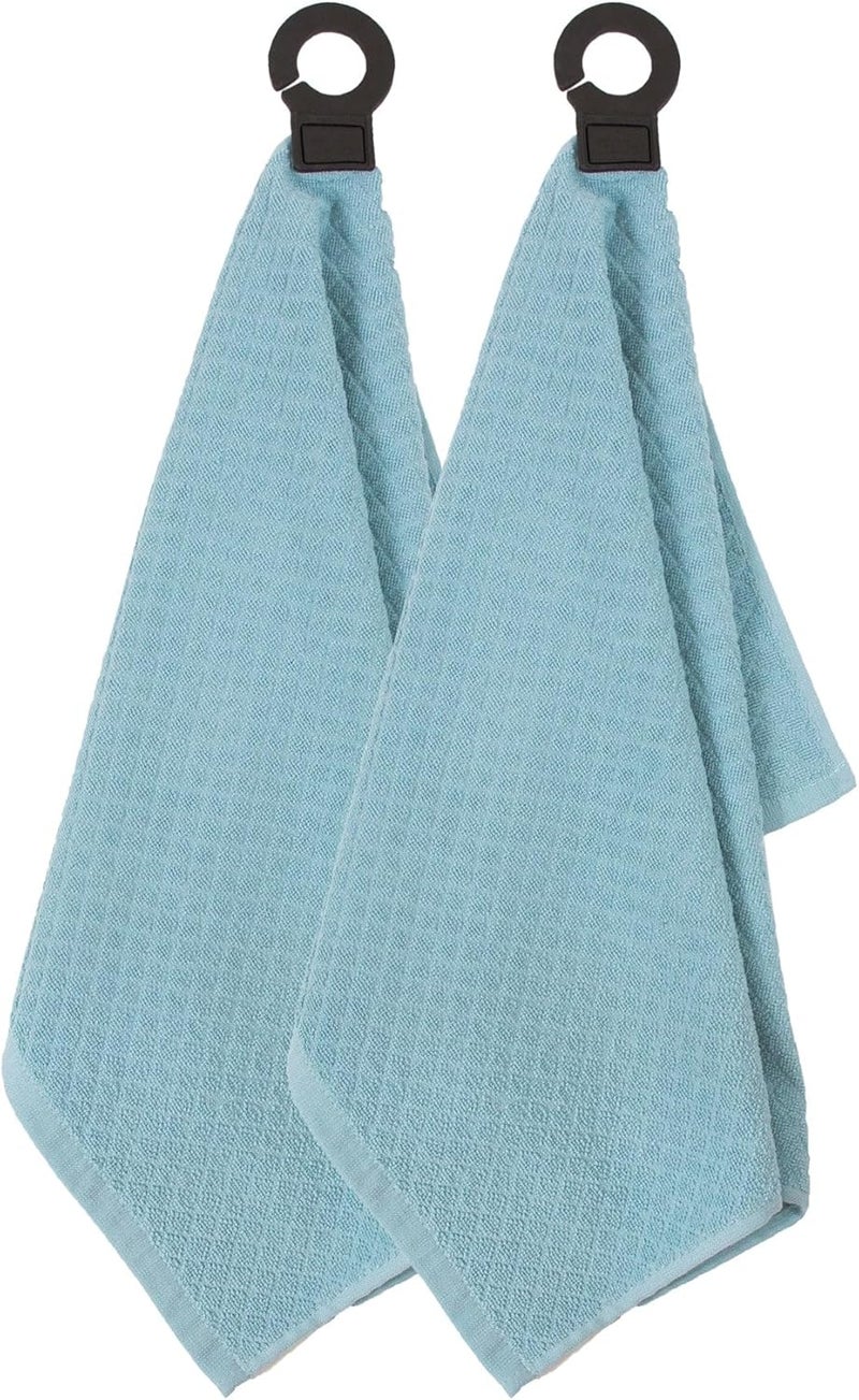 Ritz Premium Hook and Hang Towel, (2-Pack), 18" x 28", Long-Lasting Durable Rubber Hook, Highly Absorbent Super Soft Hand Cloths for Kitchen, Bathroom, Laundry Room, Dew - Image 1