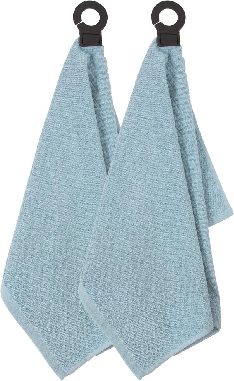 Ritz Premium Hook and Hang Towel, (2-Pack), 18" x 28", Long-Lasting Durable Rubber Hook, Highly Absorbent Super Soft Hand Cloths for Kitchen, Bathroom, Laundry Room, Dew - Image 2