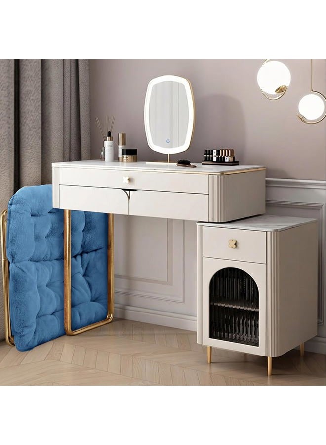 Osumlee Comfy Saucer Chair for Adults, Foldable Living Room Chairs, Soft Faux Fur Lounge Chair for Bedroom, Reading Chairs, X-Large (Ottoman-Blue) - Image 5