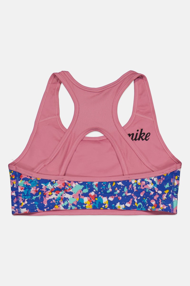 Nike Kids Girl Sportswear Fit Brand Logo Training Bra, Blue - Image 2
