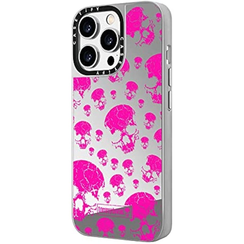 Casetify Mirror Case for iPhone 14 Pro Compatible with Magsafe - Rest in Pink - Silver on Silver - Image 5