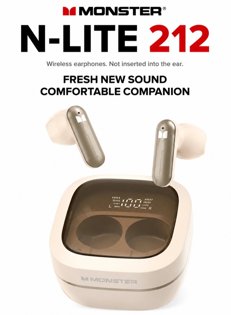 MONSTER-N-Lite 212 Wireless Sports Bluetooth Earbuds, 13mm Dynamic Bass, AI Noise Reduction HD Calls, Bluetooth 5.3, Touch Control, IPX5 Waterproof, 24H Battery Life - Image 1