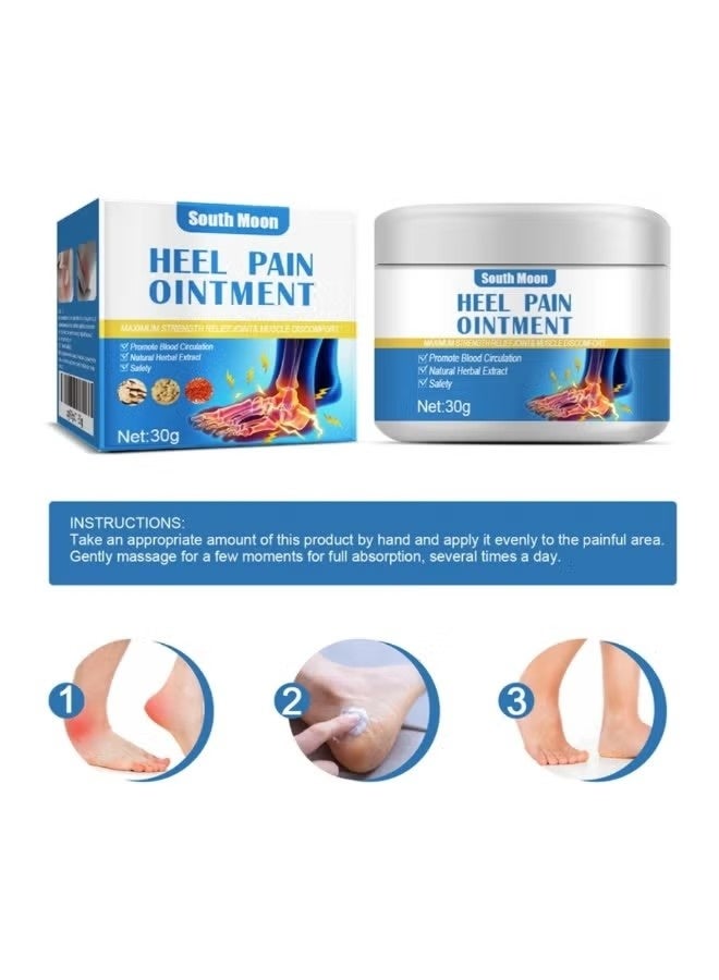 SOUTH MOON 2 Pcs Heel Pain Ointment (2x30G) Pain Relief Cream for Joints and Muscle Discomfort Rheumatism Arthritis Pain Ointment Natural Herbal Extract Foot Heel Ankle Sprain Feet Numbness Relief Cream Fast Effective And Safe Heel Balm - Image 2