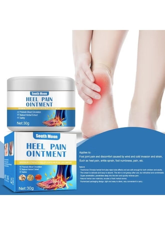 SOUTH MOON 2 Pcs Heel Pain Ointment (2x30G) Pain Relief Cream for Joints and Muscle Discomfort Rheumatism Arthritis Pain Ointment Natural Herbal Extract Foot Heel Ankle Sprain Feet Numbness Relief Cream Fast Effective And Safe Heel Balm - Image 3