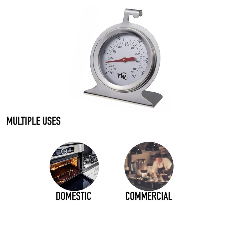 Thermometer World Oven Thermometer for Electric Oven and Gas Oven Temperature - Dial Oven Temperature Gauge for Electric and Gas Ovens Leave in Oven Thermometer for Electric Oven Perfect Food Cooking Stainless Steel - Image 5