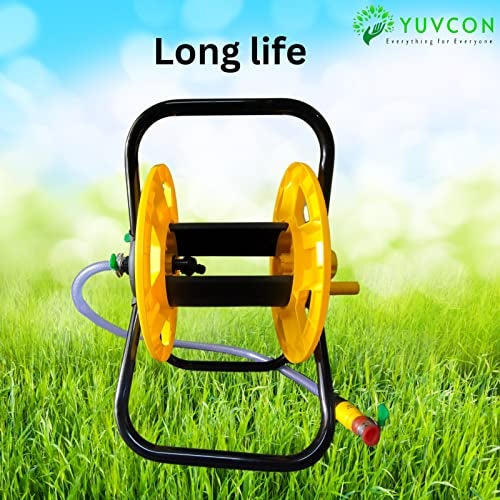 Yuvcon Hose Reel, Yellow, Effortless Pipe Management & Storage, Smoothly Roll & Water with Ease, Durable, Tangle-Free Design for Convenient Garden Care, Ideal for Home & Professional Use - Image 5