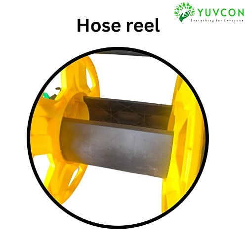 Yuvcon Hose Reel, Yellow, Effortless Pipe Management & Storage, Smoothly Roll & Water with Ease, Durable, Tangle-Free Design for Convenient Garden Care, Ideal for Home & Professional Use - Image 2