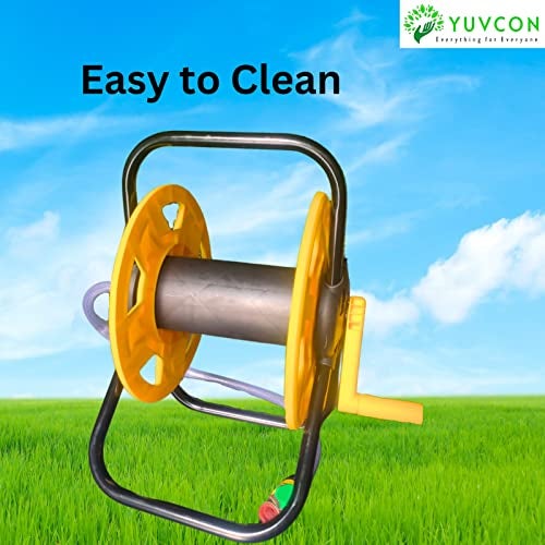 Yuvcon Hose Reel, Yellow, Effortless Pipe Management & Storage, Smoothly Roll & Water with Ease, Durable, Tangle-Free Design for Convenient Garden Care, Ideal for Home & Professional Use - Image 3