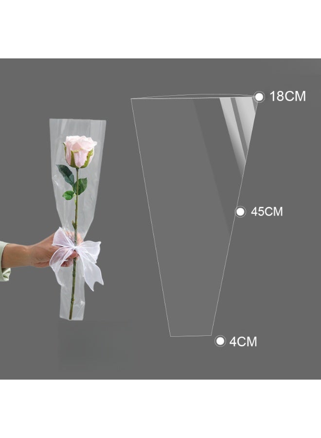 Winner Flower Wrapping Paper, Transparent Single Floral Packaging Bag, Clear Wrapping Flower Bouquet Sleeves For DIY Party Birthday Gift (50 Pcs) - Image 2
