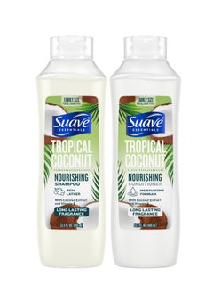 Suave Suave Shampoo & Conditioner Set, Tropical Coconut – Everyday Nourishing Formulas with Coconut Extract & Vitamin E, 22.5 Oz Ea (2 Piece Set)  - Image 1