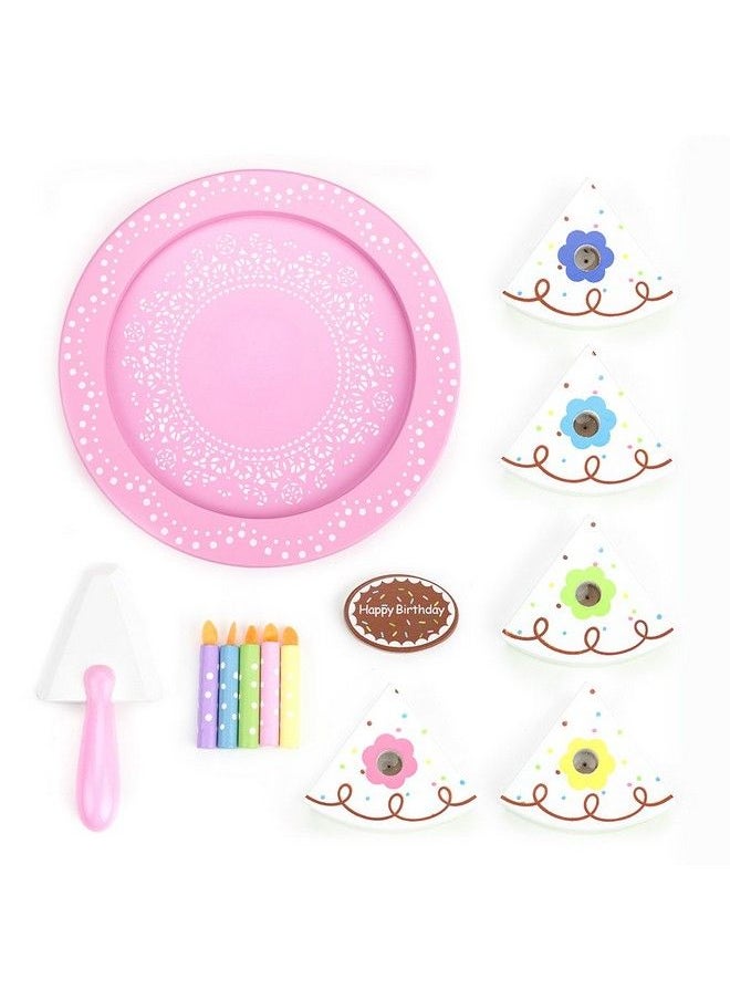 Imagination Generation - 13 Piece Wood Happy Birthday Cake Set; Cake Candles Serving Tool & Tray;Party Roleplaying For Kids;Vanilla Cake - Image 1