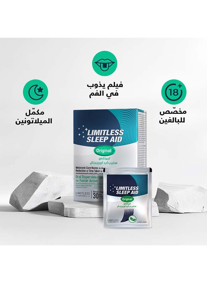 ليم إيتلس ناتشورالز ليمتلس سليب إيد أوريچينال – ميلاتونين – دعم للنوم السريع  – 30 شريط فموي سريع الذوبان - Image 4