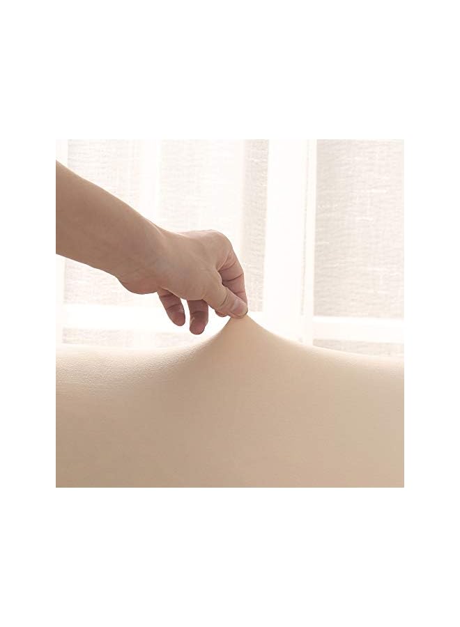 The Bros Silk Fabric Stretch Sofa Slipcover, 2 Seater, Beige - Image 4