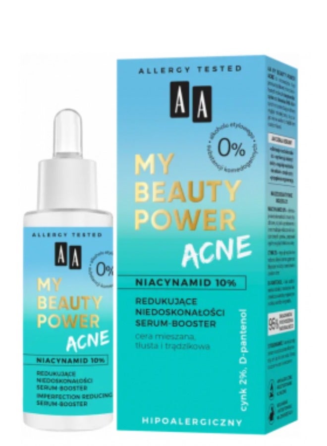 Aa My Beauty Power Acne, Imperfection Reducing Serum-Booster, Combination, Oily & Acne-Prone Skin, 30 Ml
