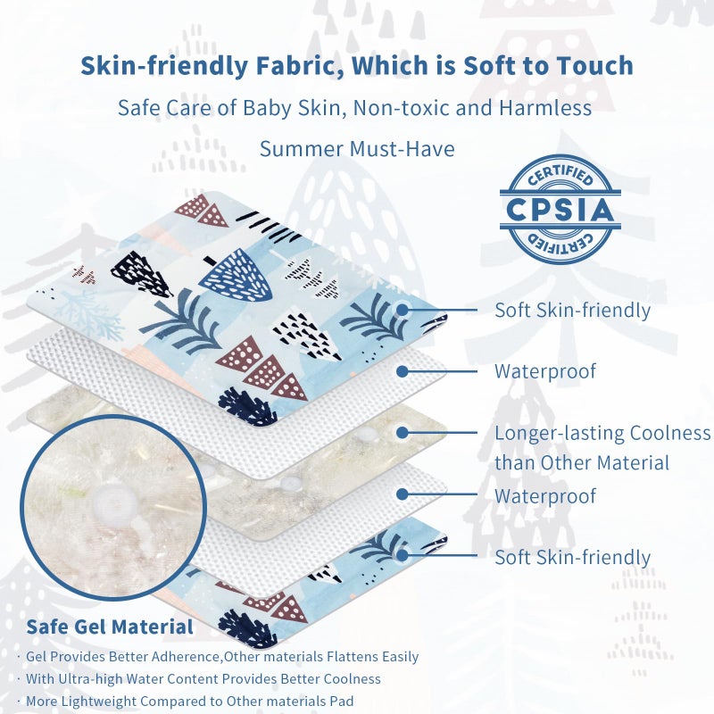 Yinbly Gel Car Seat Cooler Pad For Children Summer Breathable Ice Stroller Cooler Mat Multifunctional Baby Cooling Pad Suitable For Stroller  Baby Dining Chair  Child Safety Seat - Image 3