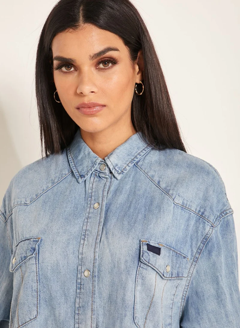 Free People Dylan Oversized Denim Shirt