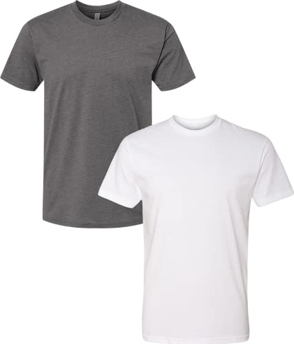 Next Level Apparel Next Level Mens Premium Fitted CVC Crew Tee, Heavy Metal/White - Image 5