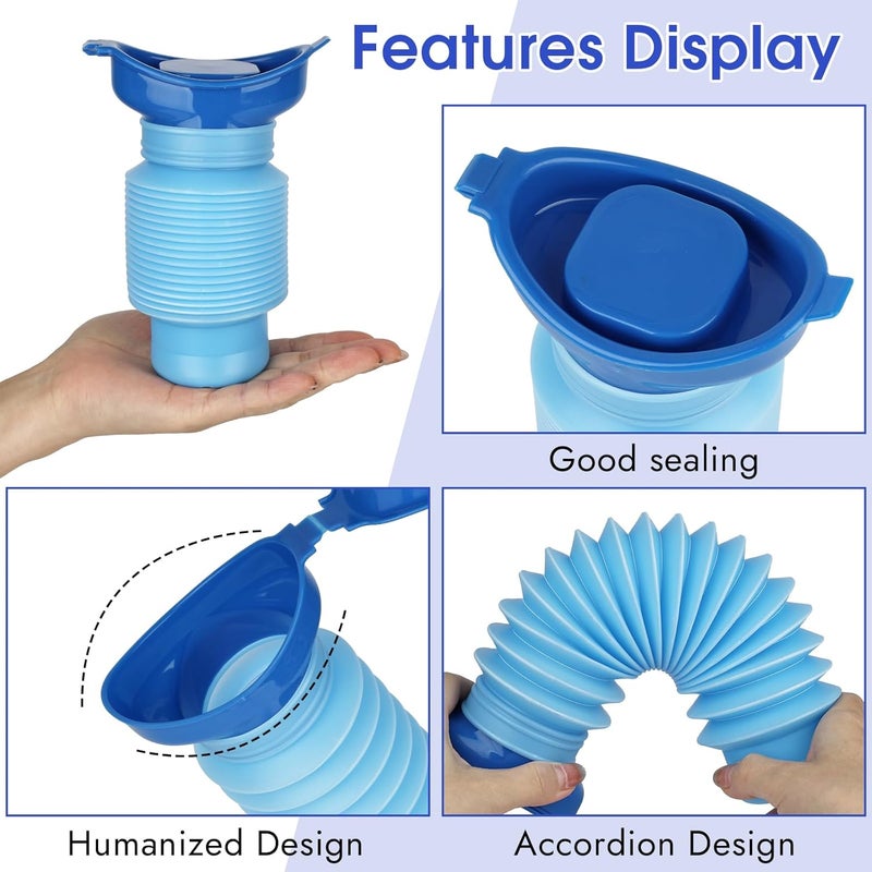 Tikplus 2 Pcs Pee Bottle For Man Ladies, 750ml Shrinkable Urinal Bottle, Portable Urine Bottles Male, Wee Bottle for Men Ladies, Mobile Toilet Camping Traffic Jam Travel, Emergency Urinal for Kids, Adult - Image 3
