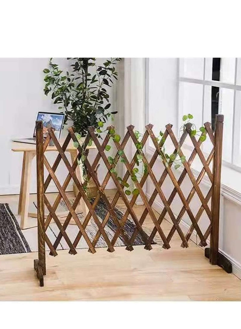 Generic FFD Wood Fence for Garden Expandable Wooden Garden Fence Trellis Fence Safety Gate for Pets Freestanding Wooden Wicker Picket Fence Extendable Artificial Hedges Trellis Fence  - Image 4