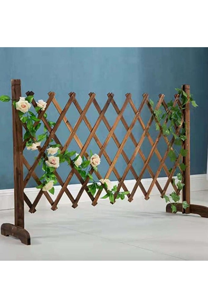 Generic FFD Wood Fence for Garden Expandable Wooden Garden Fence Trellis Fence Safety Gate for Pets Freestanding Wooden Wicker Picket Fence Extendable Artificial Hedges Trellis Fence  - Image 5