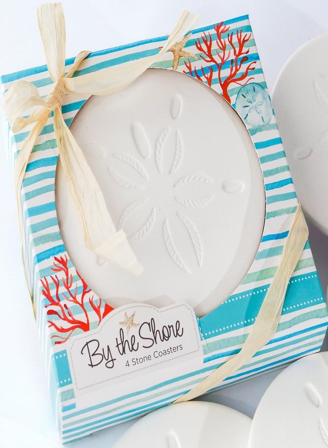 Kate Aspen Absorbent Sand Dollar Drink Coasters Set of 4- Coastal Decor, Nautical Home Decorations, Housewarming Gift, & Beach Themed Coasters for Drinks - Image 4