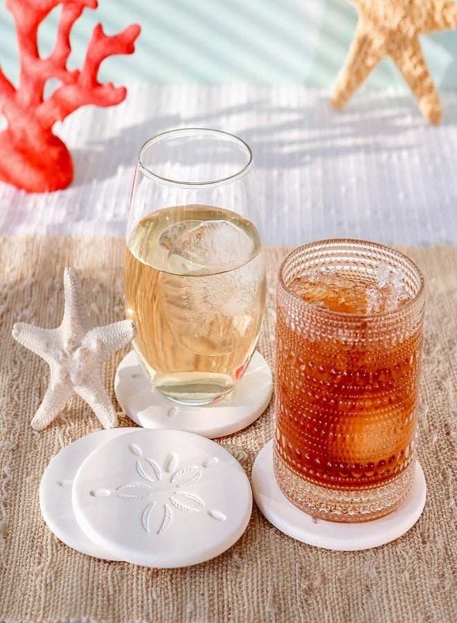 Kate Aspen Absorbent Sand Dollar Drink Coasters Set of 4- Coastal Decor, Nautical Home Decorations, Housewarming Gift, & Beach Themed Coasters for Drinks - Image 2