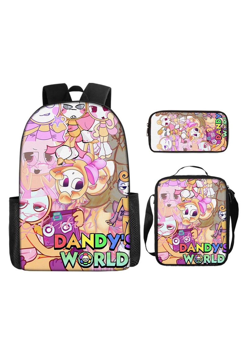 Backpacker 3D Dandy's World Print School Backpack Backpack 29*16*42CM + Shoulder Bag 19*6*23CM + Pen Bag 24*7*11CM Three-piece Set - Image 1
