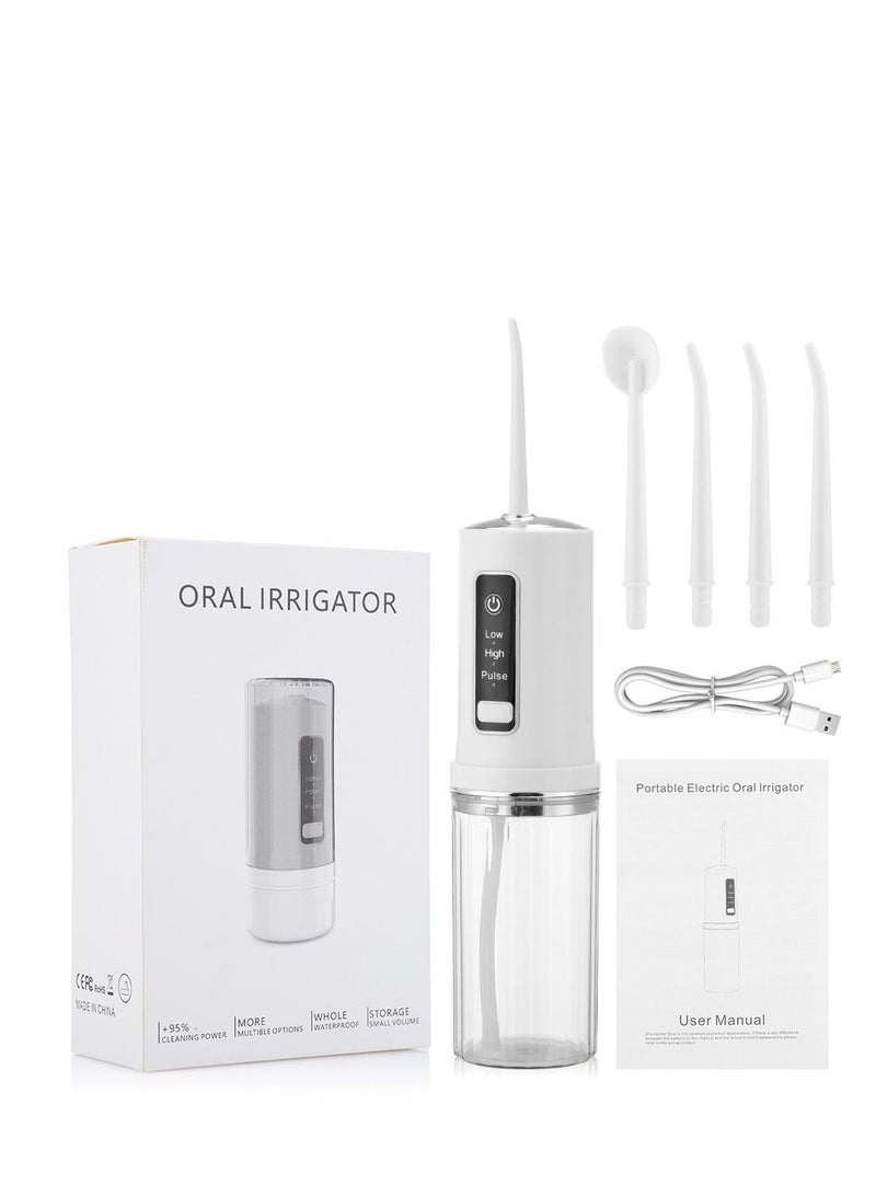 Sharpdo Portable And Stowable Irrigator，Cordless Water Tooth Flosser Rechargeable Oral Irrigator Portable For Teeth Dental Flosser , IPX7 Waterproof, 4 Jet Tips For Travel And Home Use - Image 1