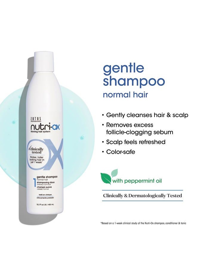 Nutri-Ox Gentle Shampoo Normal for Thinning Hair | Thicker, Fuller-Looking Hair | Clinically & Dermatologically Tested | Peppermint | Color-Safe | 33.8 Fl Oz - Image 2
