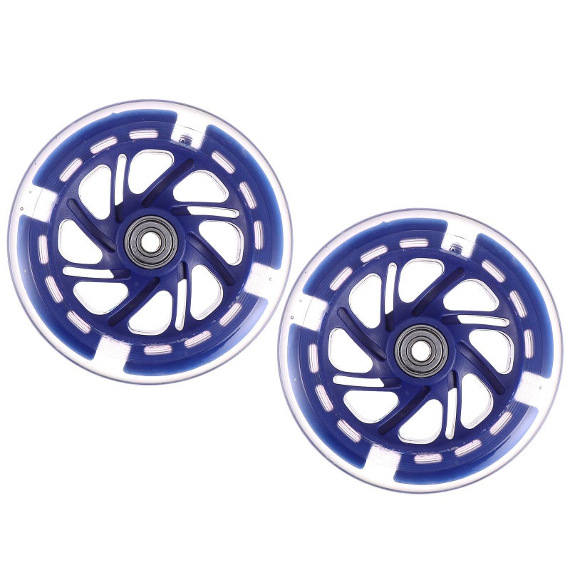 120x24mm Light Up Scooter Wheels High Elastic Replacement Pair Blue - Image 2