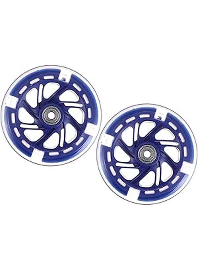 120x24mm Light Up Scooter Wheels High Elastic Replacement Pair Blue - Image 1