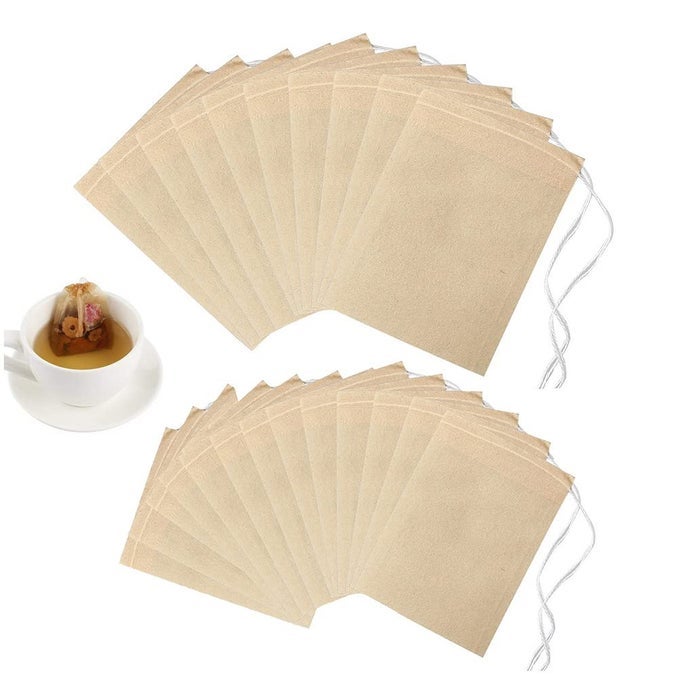 200 PCS LOOSE LEAF TEA BAGS DISPOSABLE TEA FILTER BAGS WITH DRAWSTRING UNBLEACHED TEA BAGS FOR LOOSE TEA AND COFFEE 354X275 INCH196X275 INCH